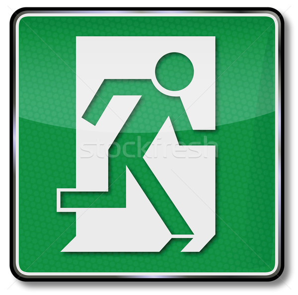 Fire safety sign fire escape route  Stock photo © Ustofre9