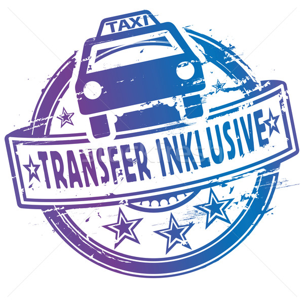 Rubber stamp with taxi and shuttle inclusive Stock photo © Ustofre9