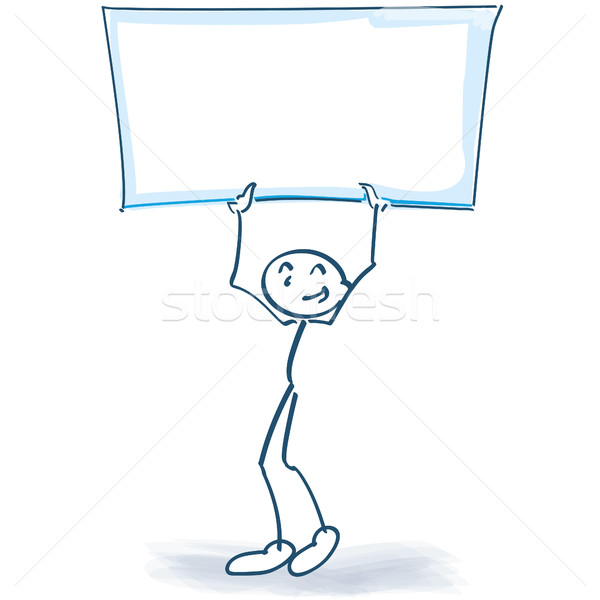 Stick figure with huge sized poster Stock photo © Ustofre9
