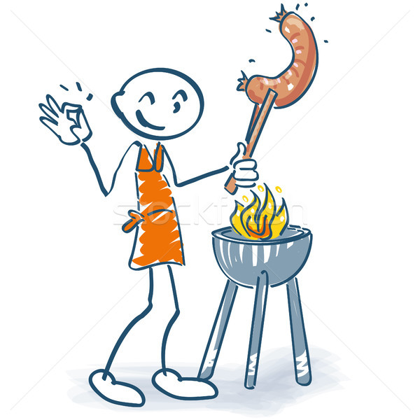 [[stock_photo]]: Grill · grillés · saucisse · fête · été