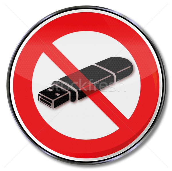 Prohibition sign for usb-sticks and data copy Stock photo © Ustofre9