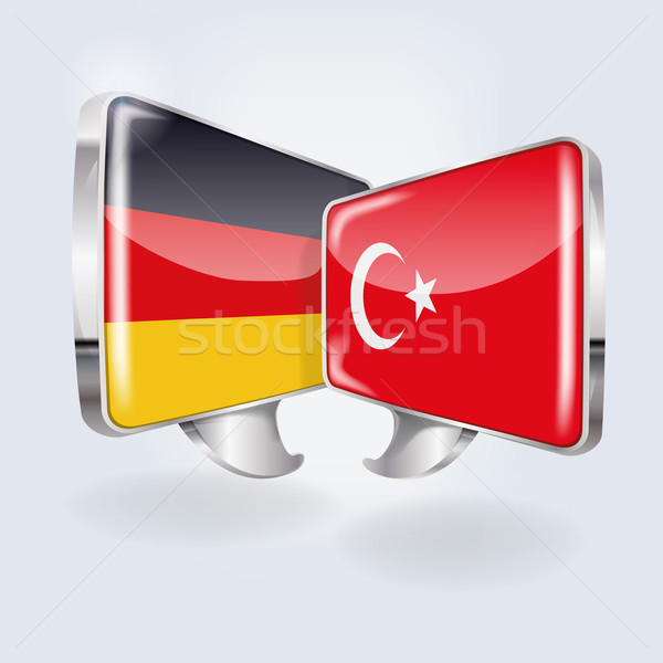 Bubbles and speech in German and Turkish Stock photo © Ustofre9