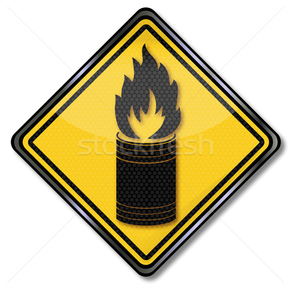 Sign with a burning garbage bin  Stock photo © Ustofre9