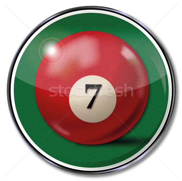 Shield wine-red billiard ball number 7 Stock photo © Ustofre9