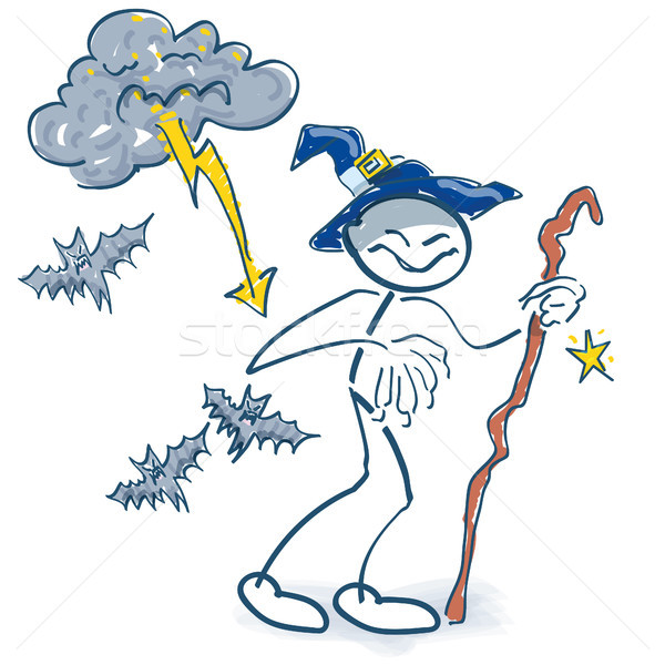 Stick figure as a wicked magician Stock photo © Ustofre9