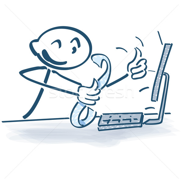 Stock photo: Stick figure with with sales slip