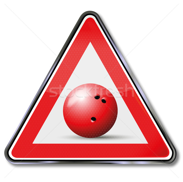 Sign bowling and bowling ball Stock photo © Ustofre9