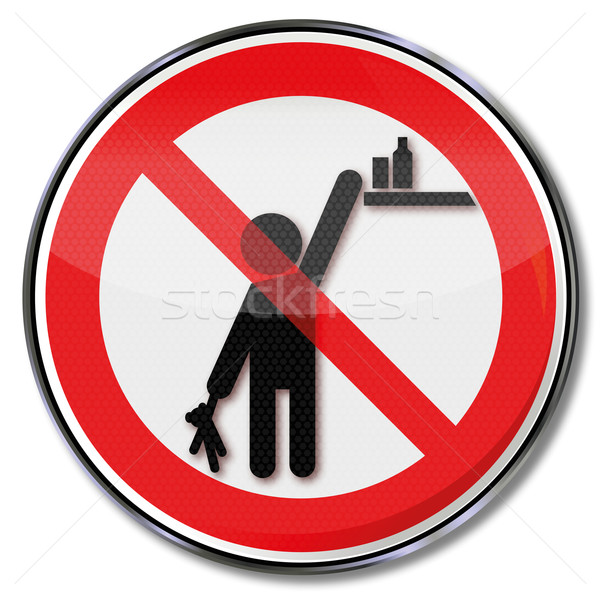 Stock photo: Prohibition sign please keep products out of reach from children 
