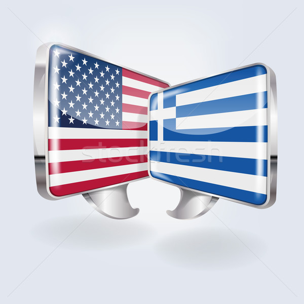 Bubbles and speech in American and Greek Stock photo © Ustofre9