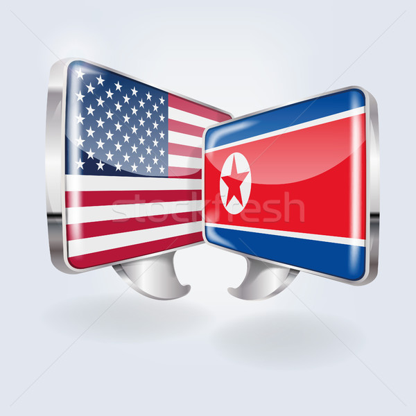 Speech bubbles with USA and North Korea Stock photo © Ustofre9