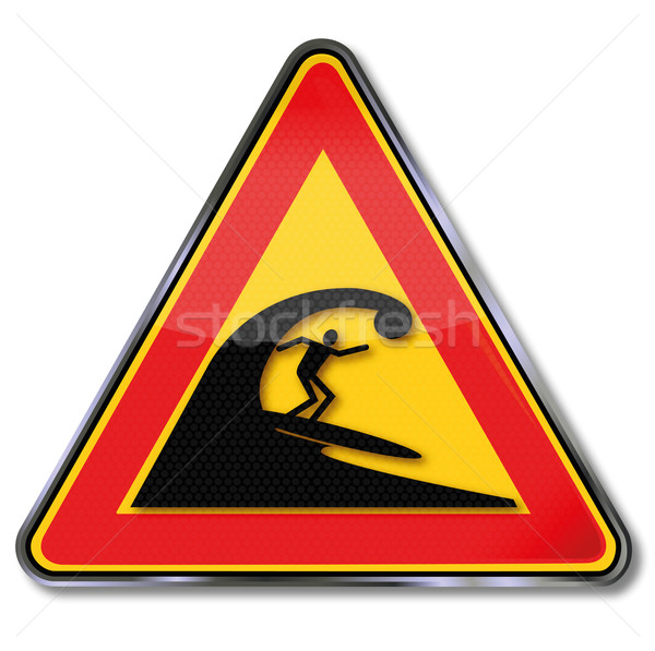 Sign surfers and very high waves Stock photo © Ustofre9