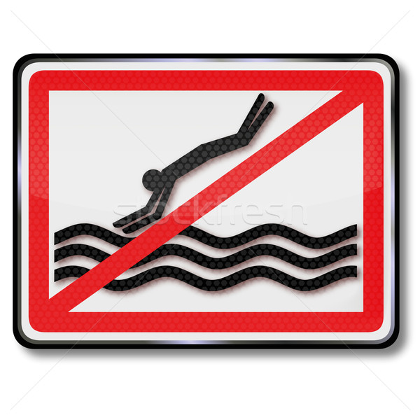 Prohibition sign no plunge into the water and swimming ban  Stock photo © Ustofre9