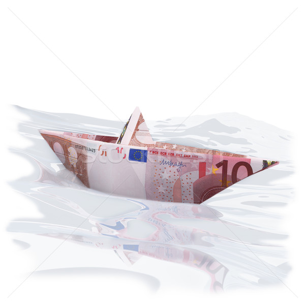 Little paper boat with 10 euros Stock photo © Ustofre9