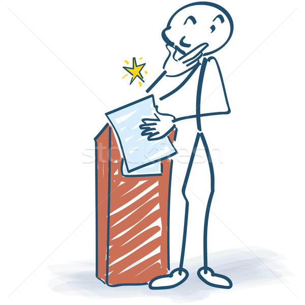 Stick figure at the lectern Stock photo © Ustofre9