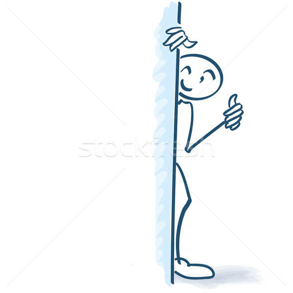 Stick figure behind a wall Stock photo © Ustofre9