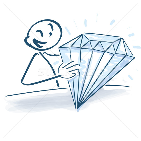 Stick figure with diamond Stock photo © Ustofre9