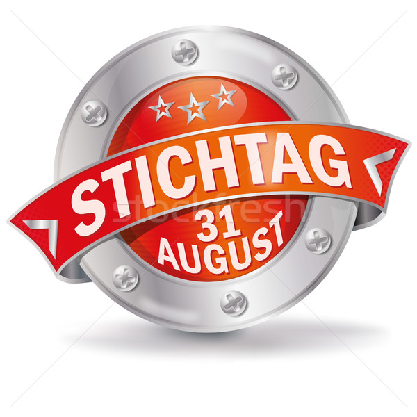 Buton termenul limita august Reuniunea vară serviciu Imagine de stoc © Ustofre9