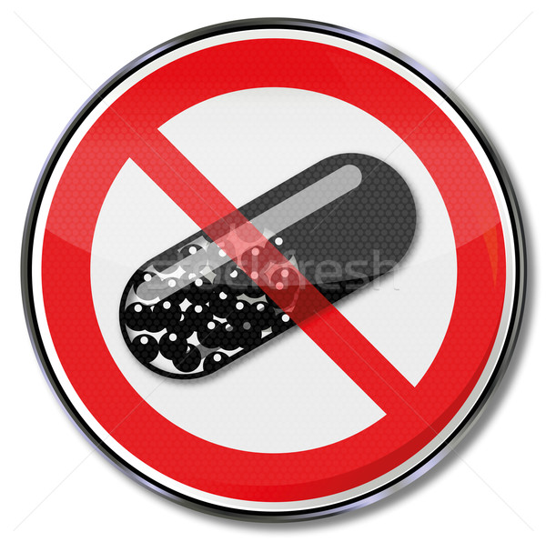 Verbot Zeichen Pillen Stress Drogen Schmerzen Stock foto © Ustofre9