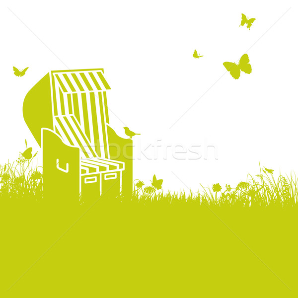 Blades of grass and beach chair Stock photo © Ustofre9