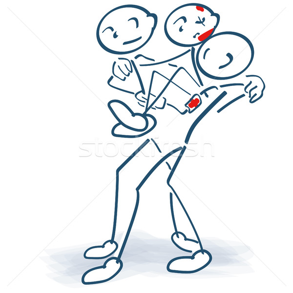 Stick figures carrying an injured person Stock photo © Ustofre9