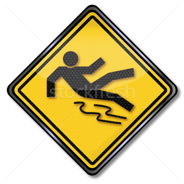 Warning sign risk of skidding on snow Stock photo © Ustofre9