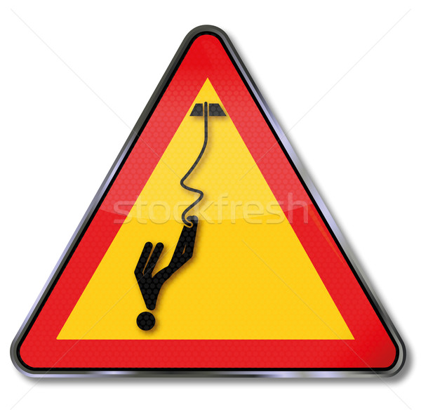 Warning sign caution bungee jumping  Stock photo © Ustofre9