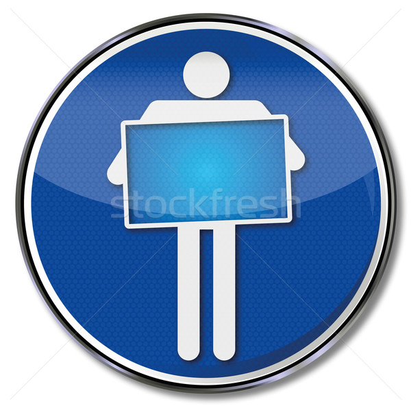 Sign man with billboard or TV Stock photo © Ustofre9