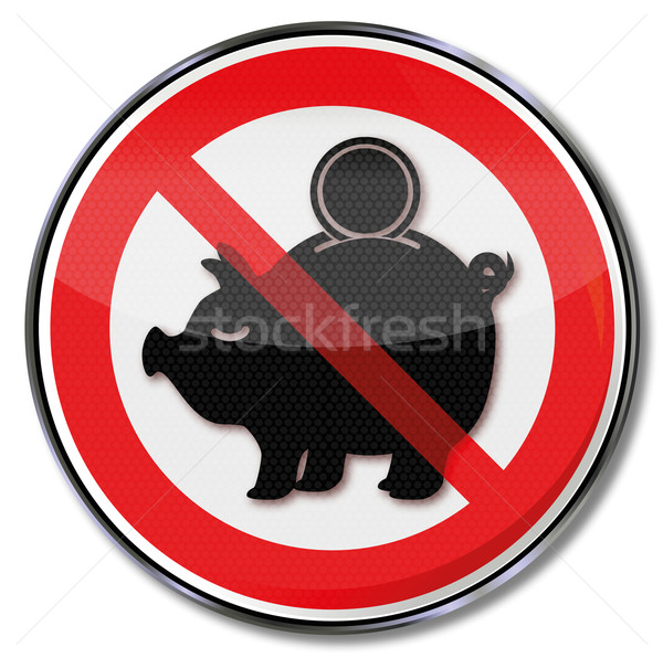 Sign piggy banks and low interest rates Stock photo © Ustofre9