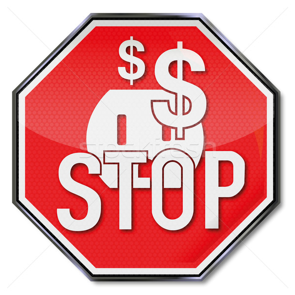 Stop sign, dollars, power, save electricity and energy policy Stock photo © Ustofre9