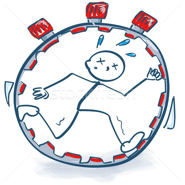 Stick figure in the stopwatch and time pressure Stock photo © Ustofre9