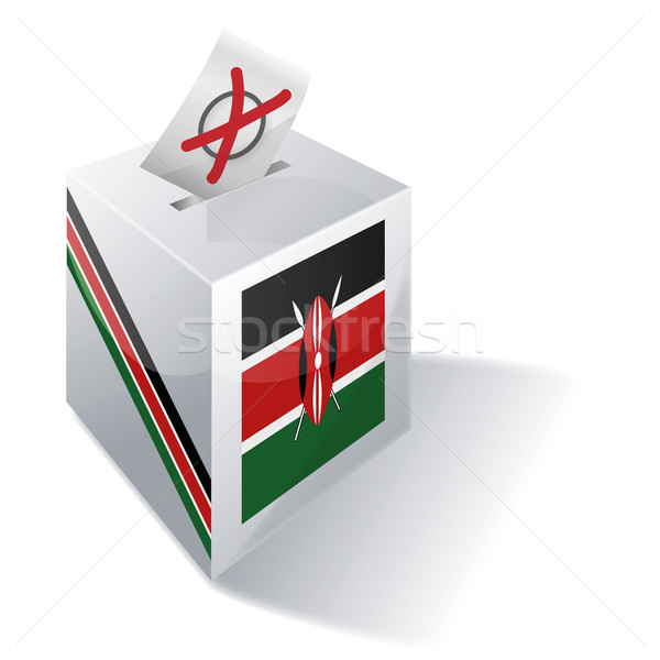 Głosowanie polu Kenia krzyż banderą Afryki Zdjęcia stock © Ustofre9