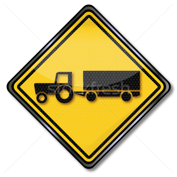 Stock photo: Plate straightener, trailers with crop traffic