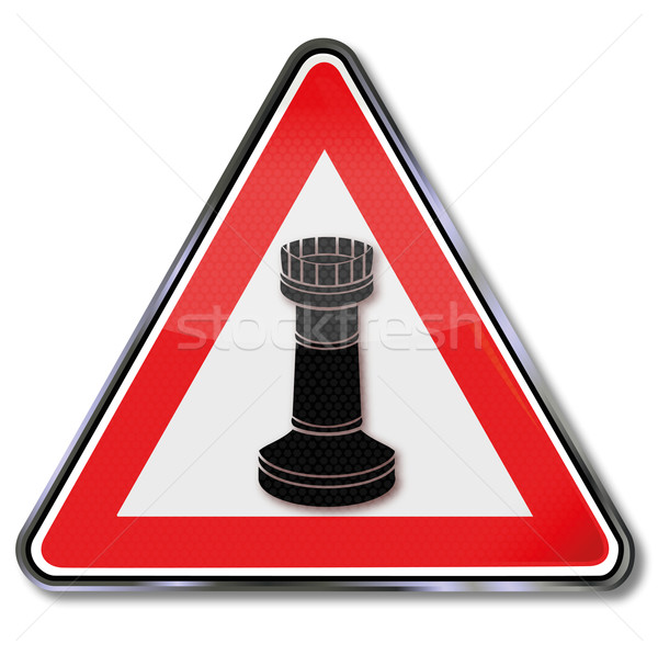 Stock photo: Sign with the chessman tower