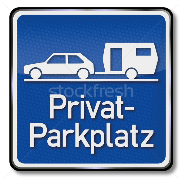 Niebieski parking podpisania samochodu ulicy prawa Zdjęcia stock © Ustofre9