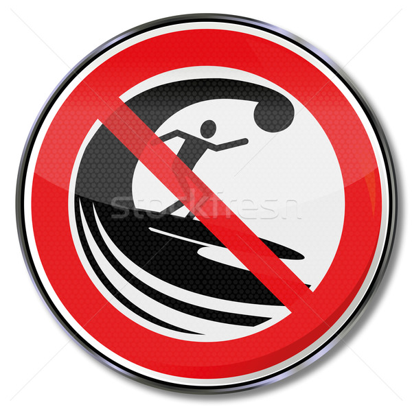 Signo surf prohibir deporte mar ley Foto stock © Ustofre9
