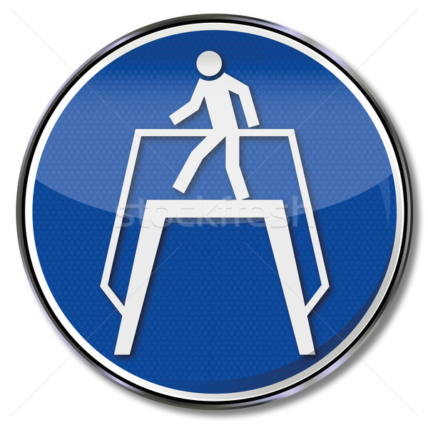 Mandatory sign use safe footbridge Stock photo © Ustofre9