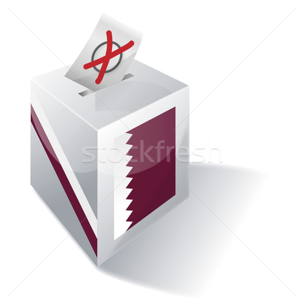 Głosowanie polu Katar krzyż kopercie asia Zdjęcia stock © Ustofre9