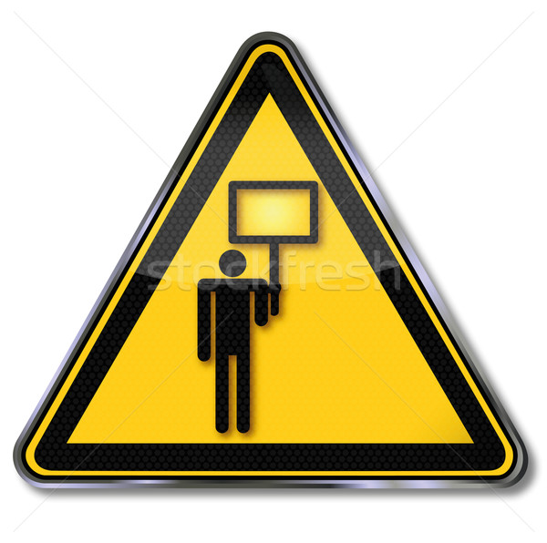 Sign man holds the poster in air Stock photo © Ustofre9