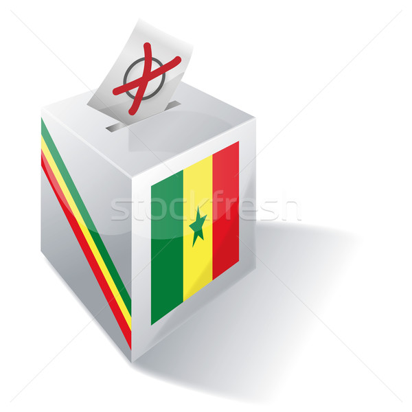 Głosowanie polu Senegal strony krzyż banderą Zdjęcia stock © Ustofre9