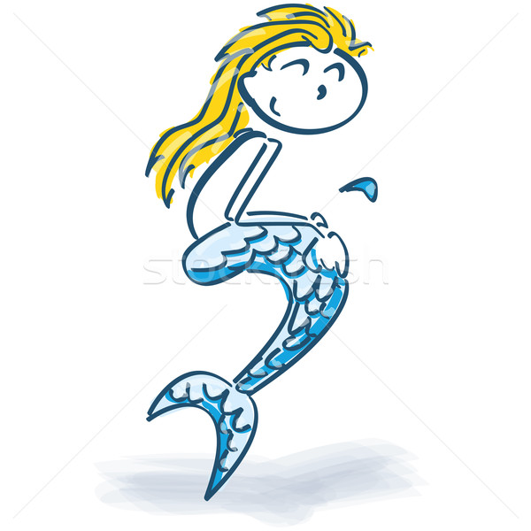 Stick figure as mermaid Stock photo © Ustofre9