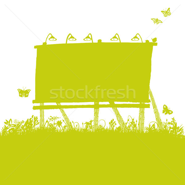 Starych billboard charakter działalności kwiaty krajobraz Zdjęcia stock © Ustofre9