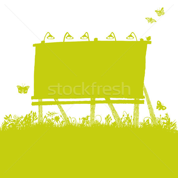 Alten Billboard Natur Business Blumen Landschaft Stock foto © Ustofre9