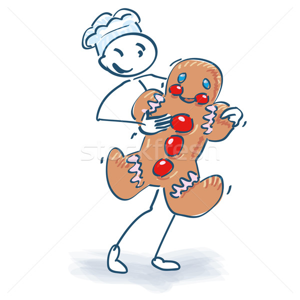 Stick figure advent and christmas baker Stock photo © Ustofre9