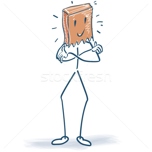 Stick figure with bag over head Stock photo © Ustofre9