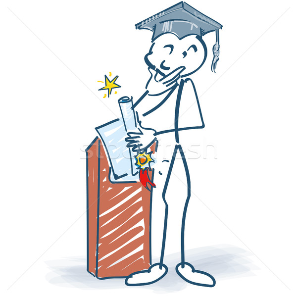 Stick figure with completion at the lectern Stock photo © Ustofre9
