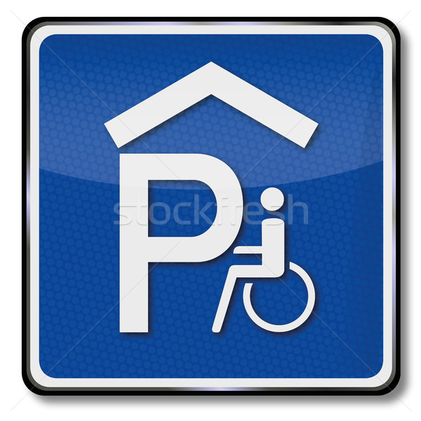 Road sign parking garage for wheelchair users Stock photo © Ustofre9