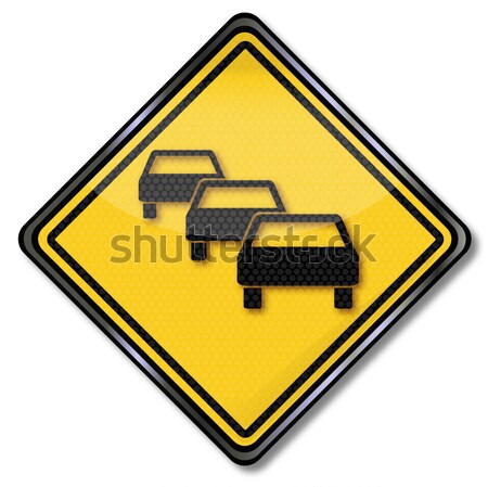 Warning sign caution snow and ice Stock photo © Ustofre9