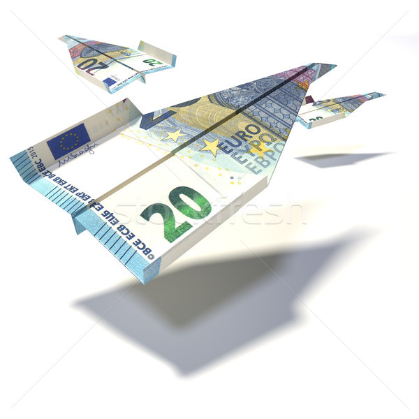 Paper airplane made of a 20 euro bill Stock photo © Ustofre9