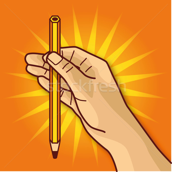 Stock foto: Hand · Bleistift · Business · Zeichnung · Finger · Pin