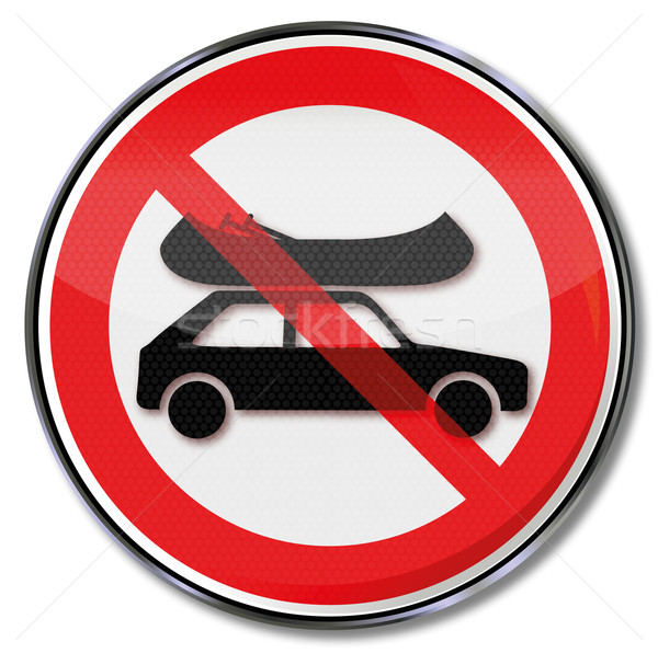 Prohibition sign ban on boats on the car roof Stock photo © Ustofre9